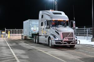 Nuclear fuel shipment arriving at INL.