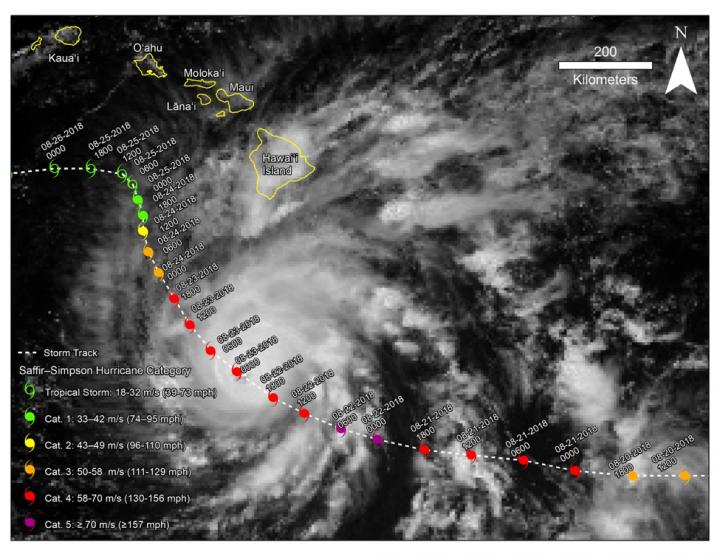 Hurricane Lane track