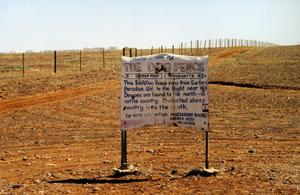 The Dingo Fence sign, Australia.