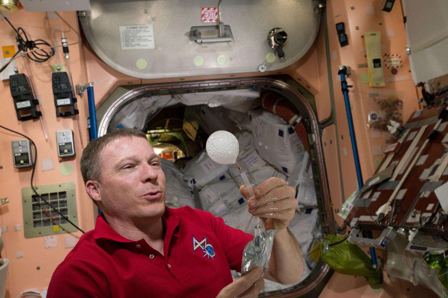 Water Pouch and Water with Effervescent Tablet Remnants