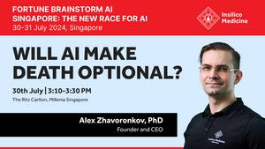 On 3:10 p.m, July 30, Alex Zhavoronkov PhD will talk under the title “Will AI make death optional”.