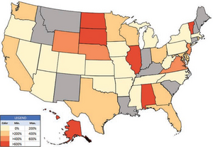 State-level variation in utilization of single-encounter thoracoabdominopelvic CT per 1,000 trauma-related ED encounters