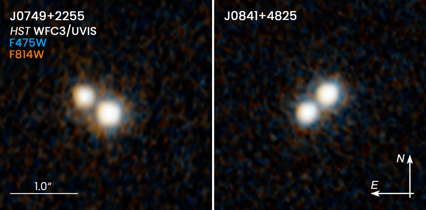 Hubble Image of Two Pairs of Quasars
