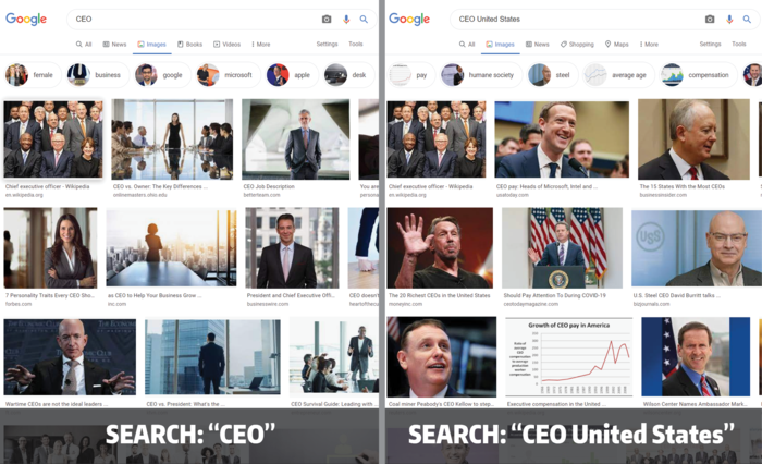 search bias screenshots