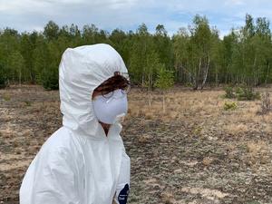 NYU researcher Sophia Tintori in the Chornobyl Exclusive Zone
