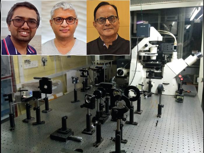 Optical tweezer apparatus in Ajay Sood’s lab at IISc
