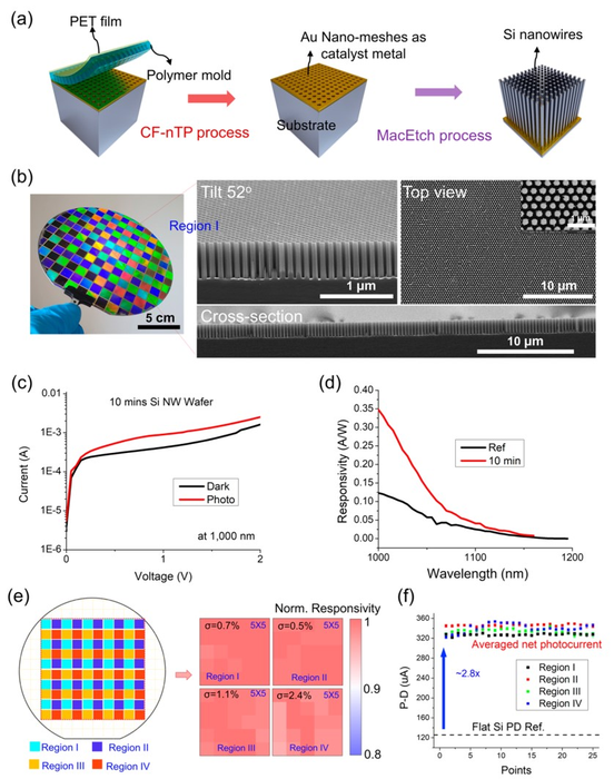 Nano-photodetector Fabricated on the 6-inch Substrate Using the Chemical-free Nanotransfer Printing Technique