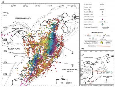 Tectonic Map of Northwestern South America and Panama