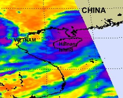 NASA Infrared image of Chanthu's Convection