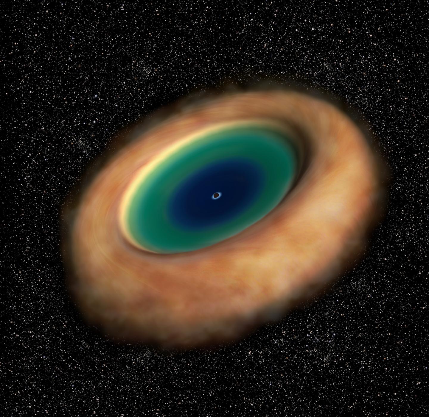 Artist's Impression of the Dusty Gaseous Torus Around an Active Supermassive Black Hole