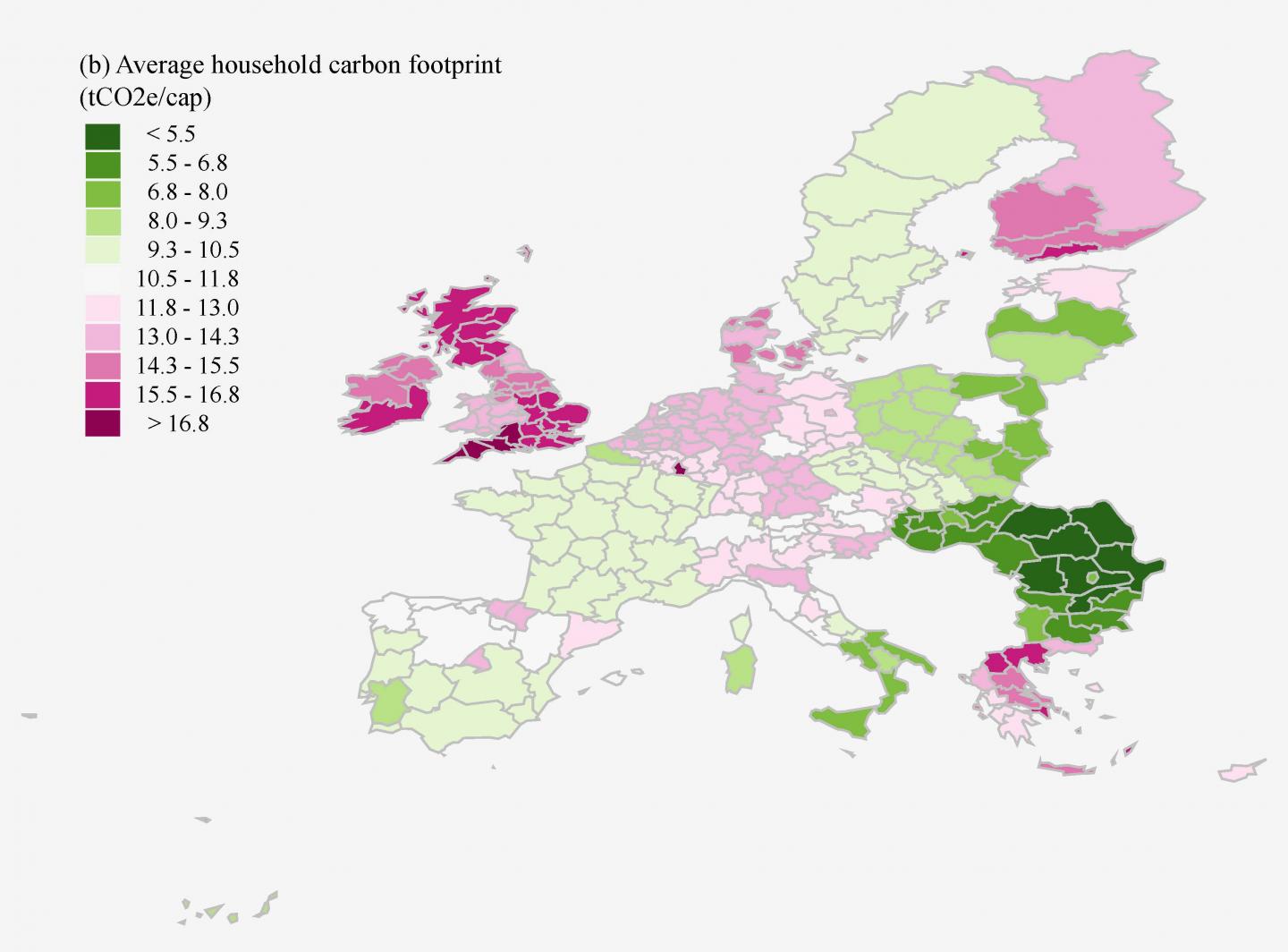 Average Household Carbon Footprint for the EU
