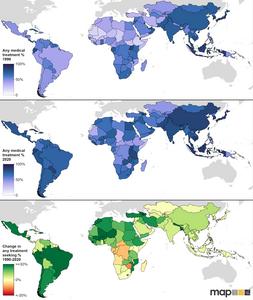 For children with fever, the proportion taken for treatment across Africa, Asia and Latin America has increased significantly in the last 30 years from 61% to 71%, but "significant gaps" in access to healthcare remain