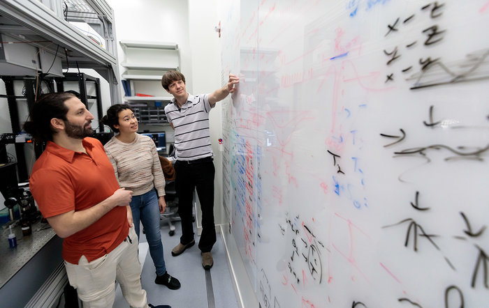 Graduate students like Uri Zvi (left) and Stella Wang (middle)