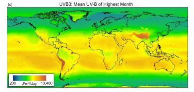 Average Intensity of Global UV-B Radiation (High)