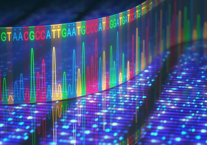 3D illustration of a method of DNA sequencing. (Copyright: A*STAR's Genome Institute of Singapore)