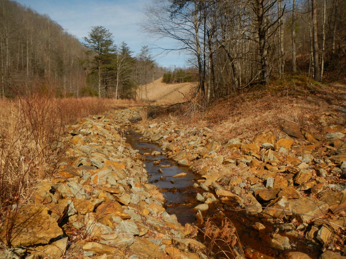 West Virginia Stream Draining a Reclaimed Coal Mine