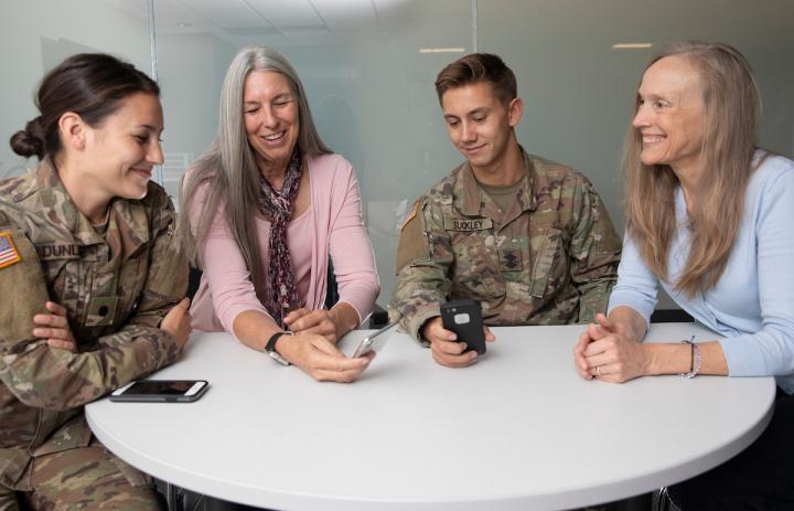 Researchers and Cadets Working with the App