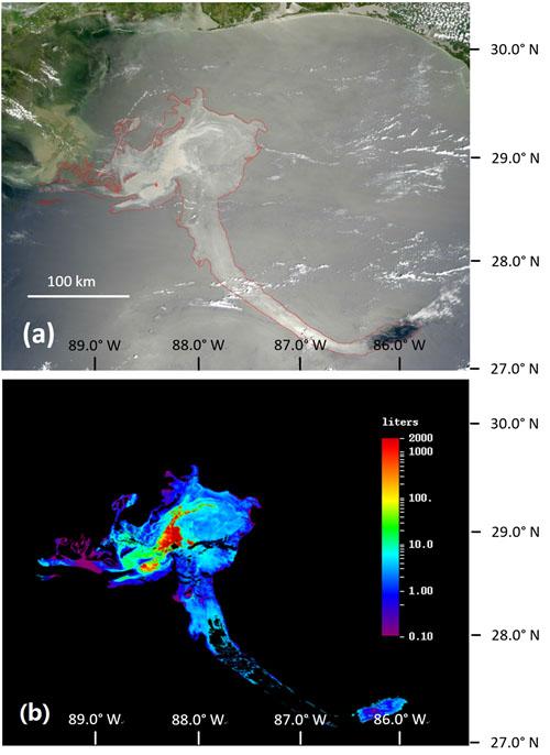 MODIS Satellite Image of Oils Slicks from Deepwater Horizon Oil Spill