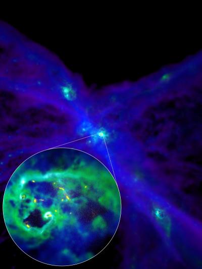 Photo of Computer Simulation of Formation of Galaxy