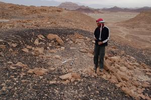 Dr. Omri Yagel recording the precise sampling location.