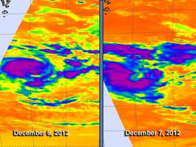 2 NASA Views of Tropical Cyclone Claudia