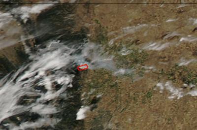 NASA's MODIS Instrument Sees Colorado's "Reservoir Road Fire" from Space