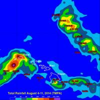 Rainfall Map Rates for Hawaii During Early August