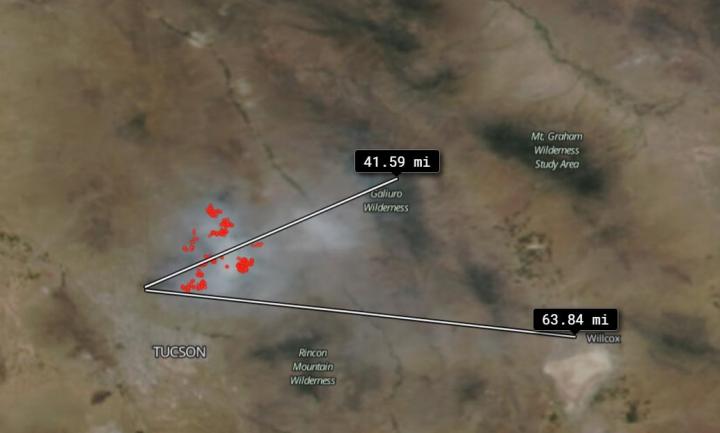 63 Mile Smoke Trail From the Bush Fire