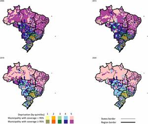 An average 1.2% a year decline in MMR vaccine coverage between 2006 and 2020 has left approximately half of Brazil’s municipalities below the 95% coverage target and potentially vulnerable to future outbreaks