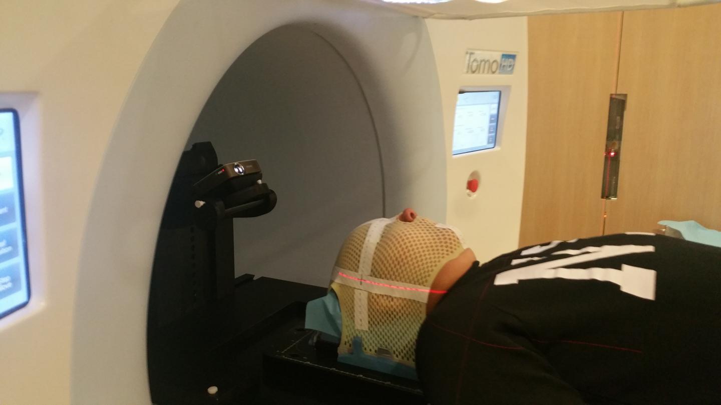 Child Watches a Movie While Undergoing Radiotherapy Treatment (2 of 3)