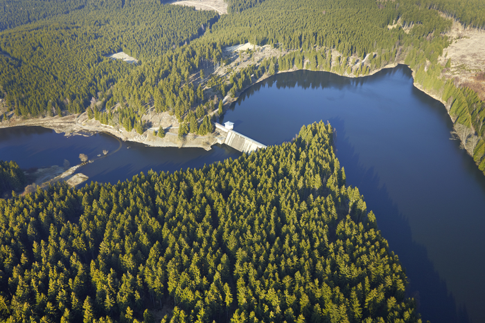Rappbode reservoir in the Harz region (Germany)