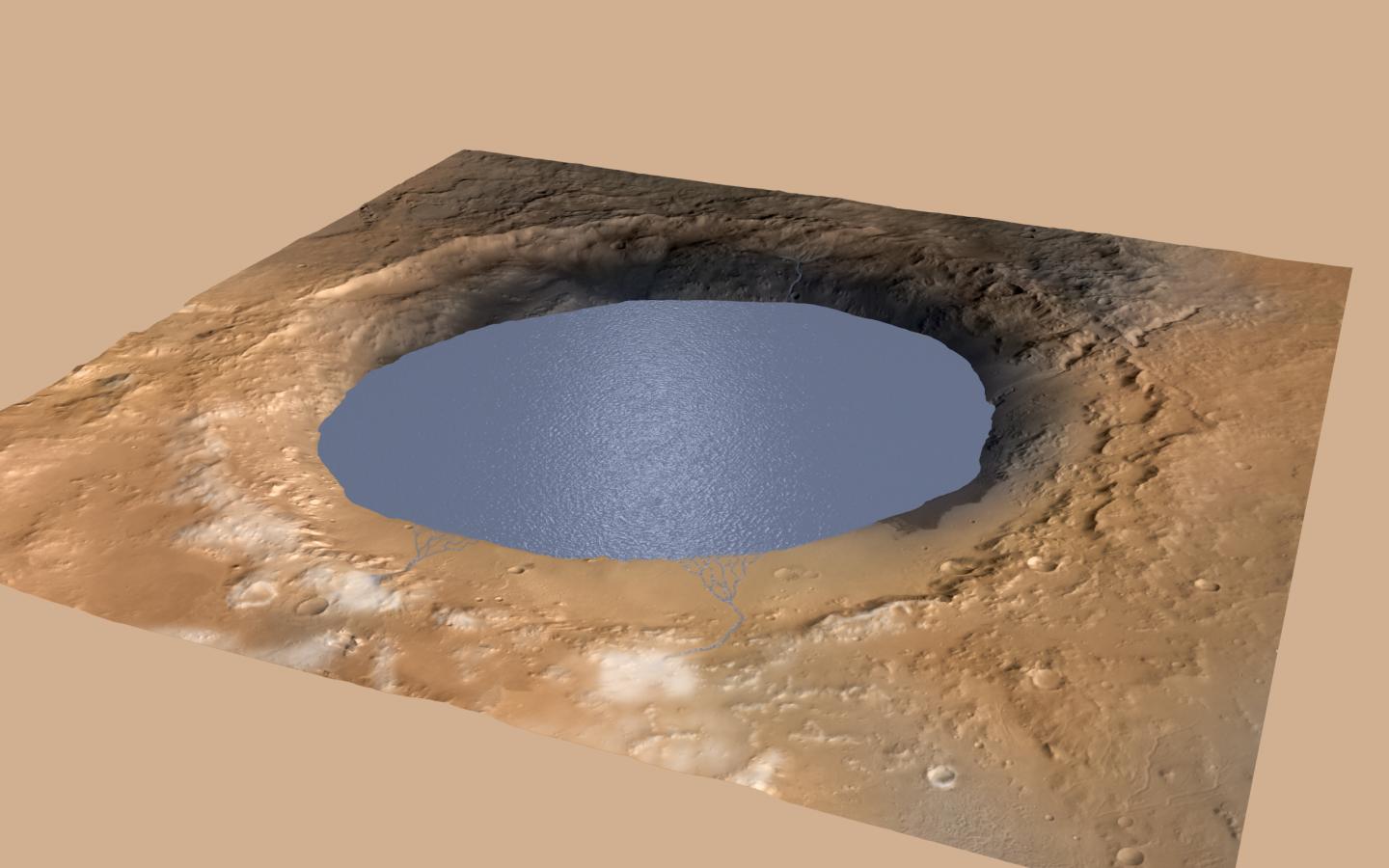 Gale Crater with Water