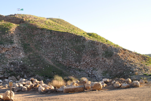 Lachish: The Assyrian ramp constructed with 3 million stones.  Credit Yosef Garfinkel