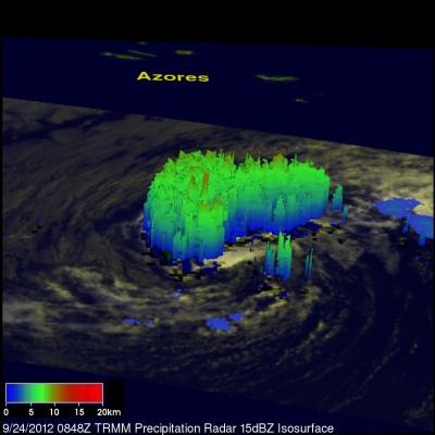 Tropical Storm Nadine in NASA 3-D