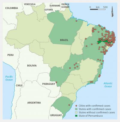 Map of Brazil, Microcephaly