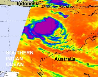 NASA Infrared Image of Tropical Storm Sean