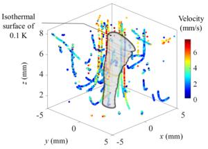 Simultaneous mapping of fluid flow and temperature in 3D.