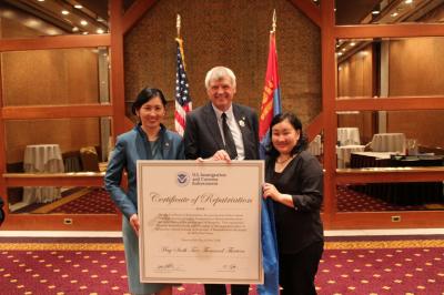 SVP Members at the May 6 Repatriation Ceremony of <i>Tarbosaurus bataar</i> in New York City