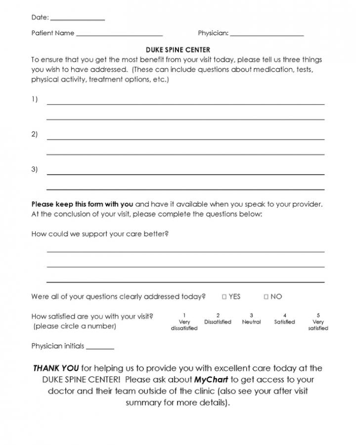 Simple One-Page Tool Improves Patient Satisfaction with Doctor Visit