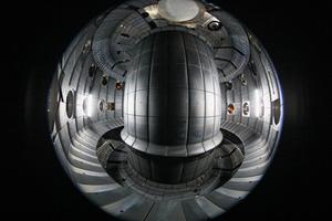 Inside the chamber of EPFL's TCV (variable-configuration tokamak)