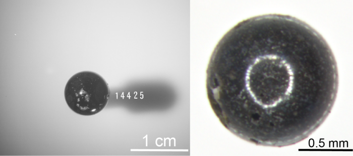 Holohyaline globules collected by the Apollo 14 and Chang’E-5 missions.