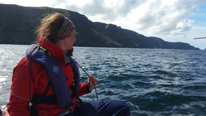 Alexandra McInturf looks for basking sharks