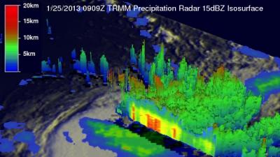 NASA's TRMM Satellite Saw Tropical Cyclone Garry in 3-D (1 of 2)