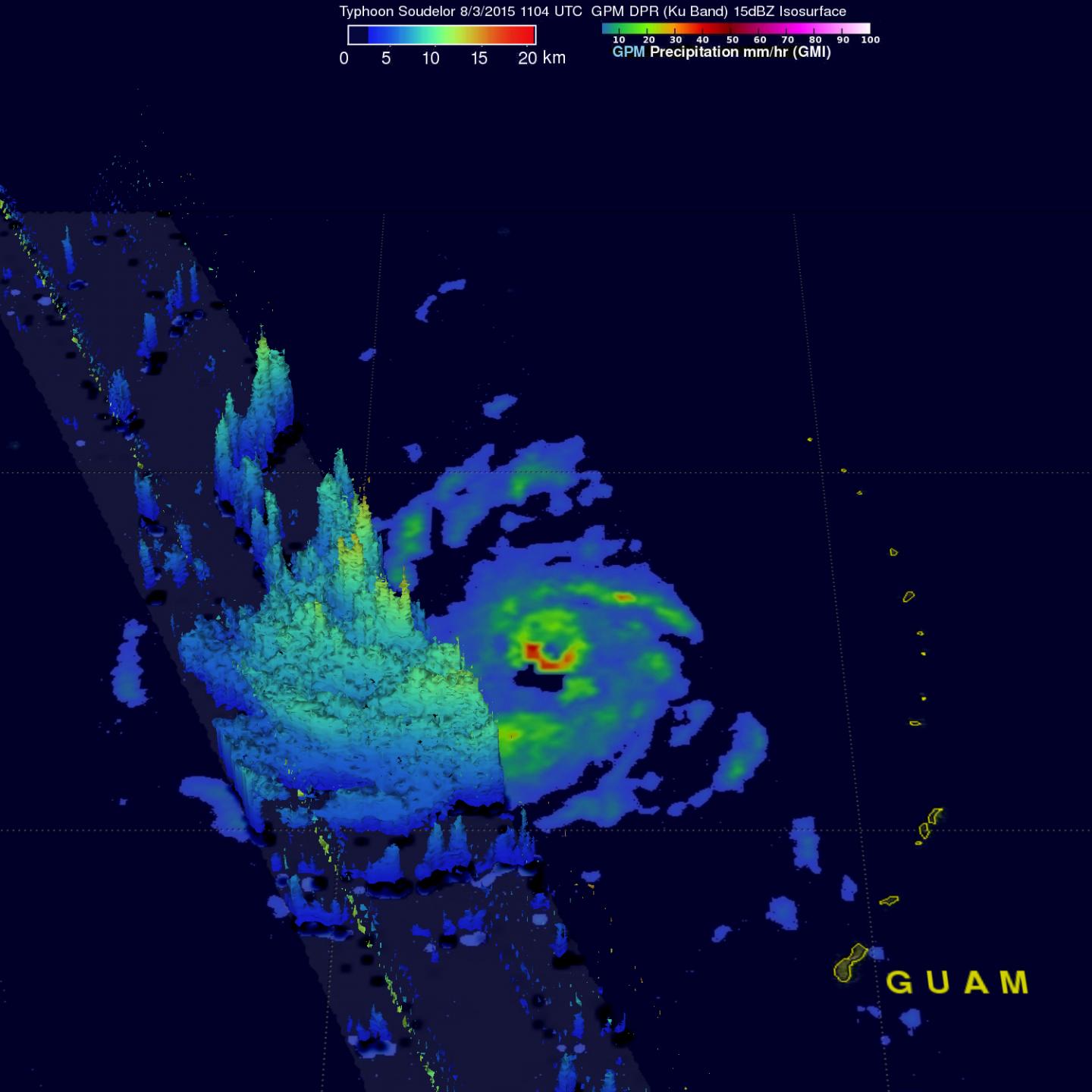 NASA Sees Heavy Rainfall in Super Typhoon Soudelor