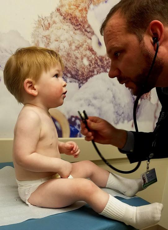 Luke at 15 months with Dr. Neil Romberg