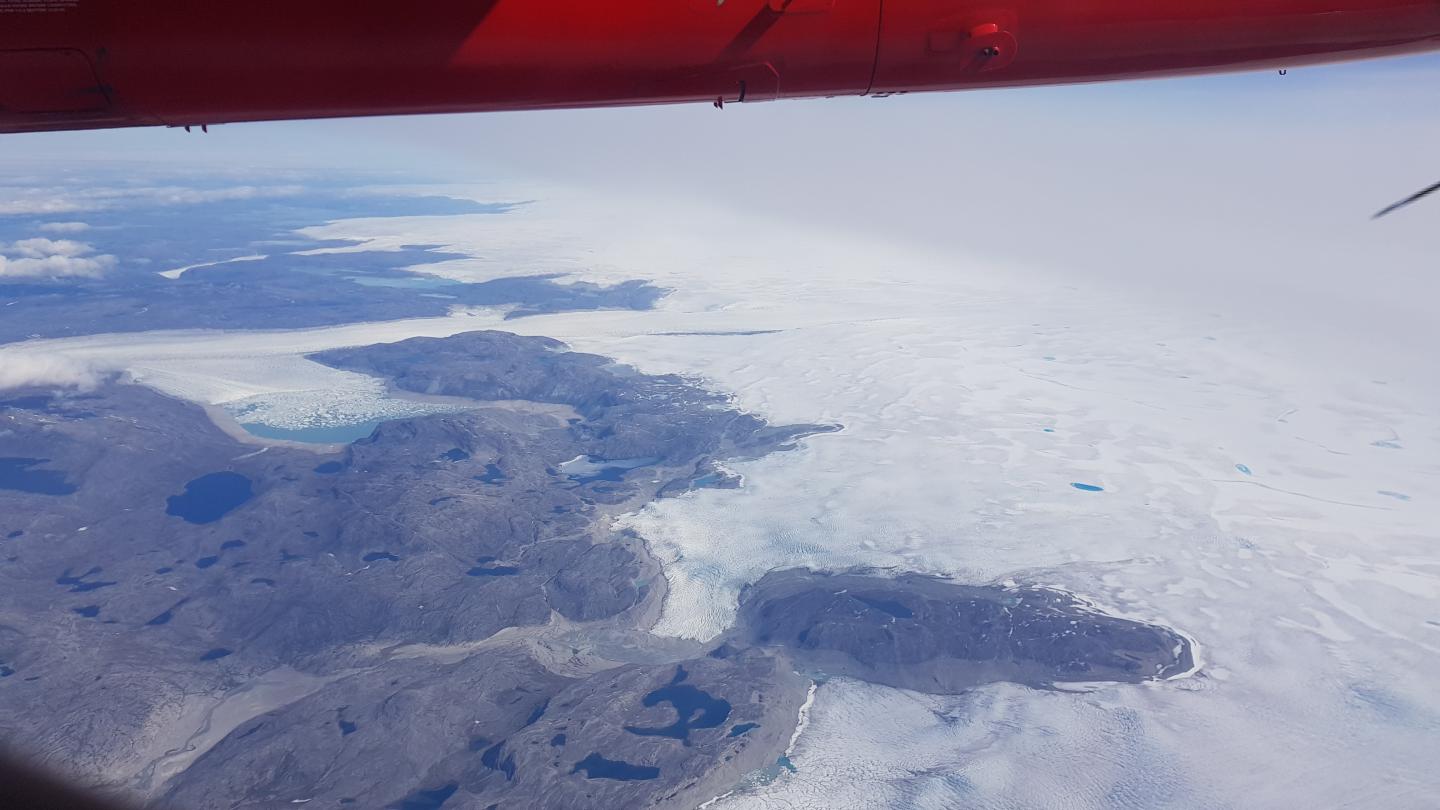 Flying over Greenland Ice Sheet