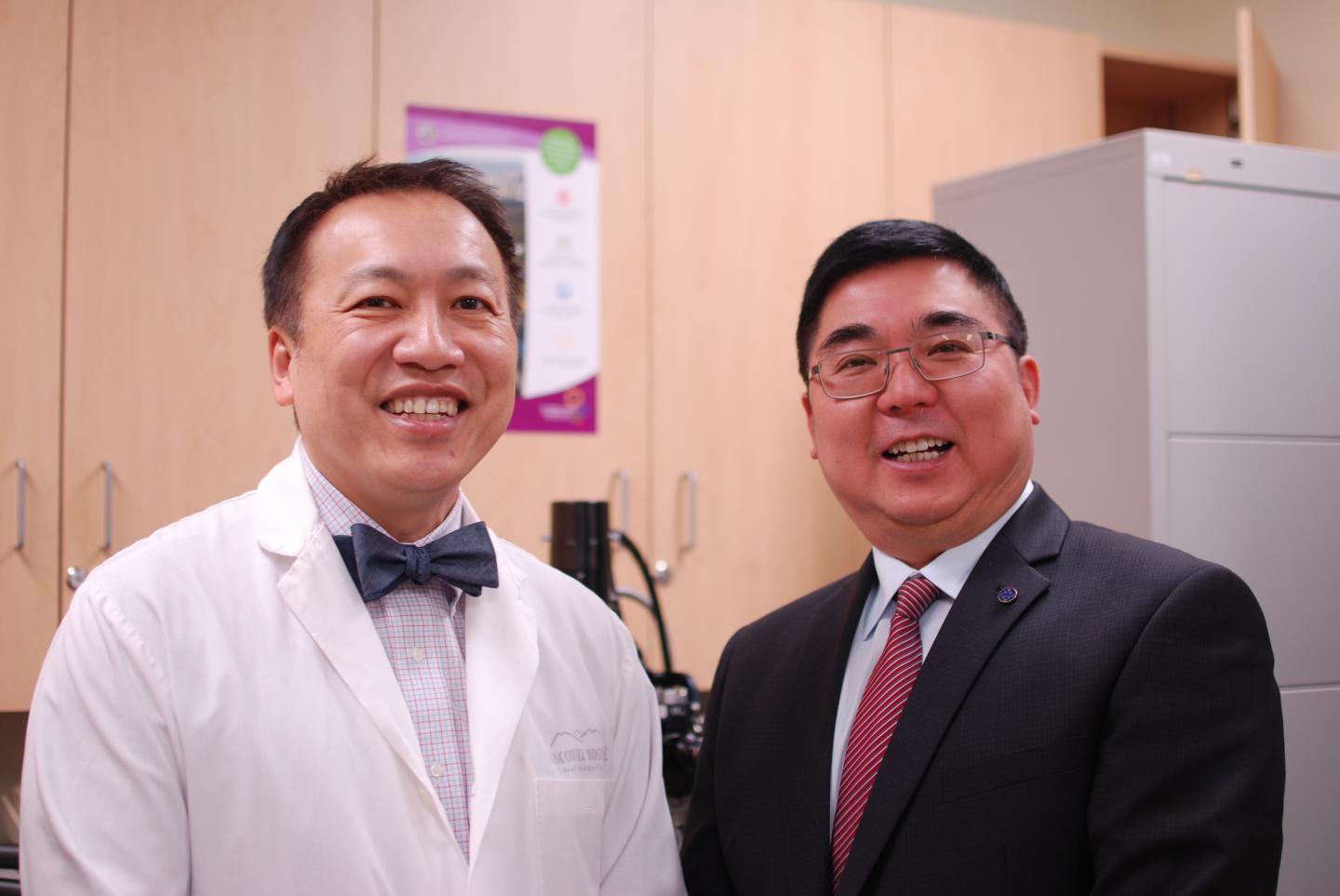 Co-author Harvey Lui and Senior Author Haishan Zeng