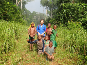 David Raubenheimer studying hunter-gatherers in the Congo