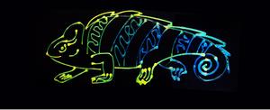 3D-printed chameleon illustration