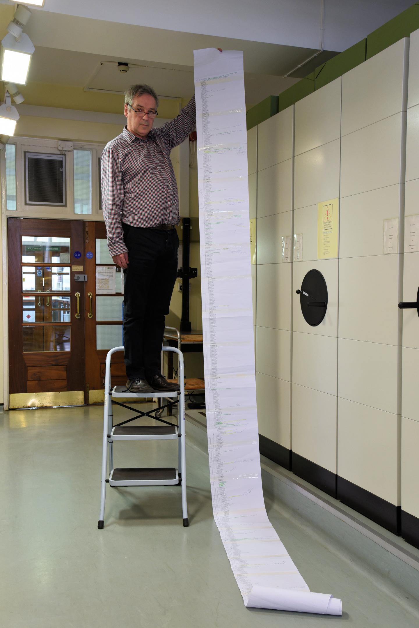 Professor Robert Scotland with the Evolutionary Tree of Ipomoea